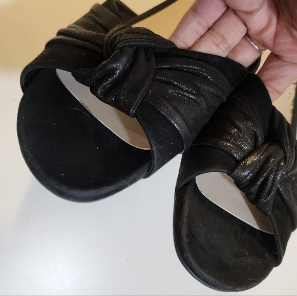 TAHARI Lauren Black Leather Upper Slides Sandasl size 11M - Picture 7 of 9